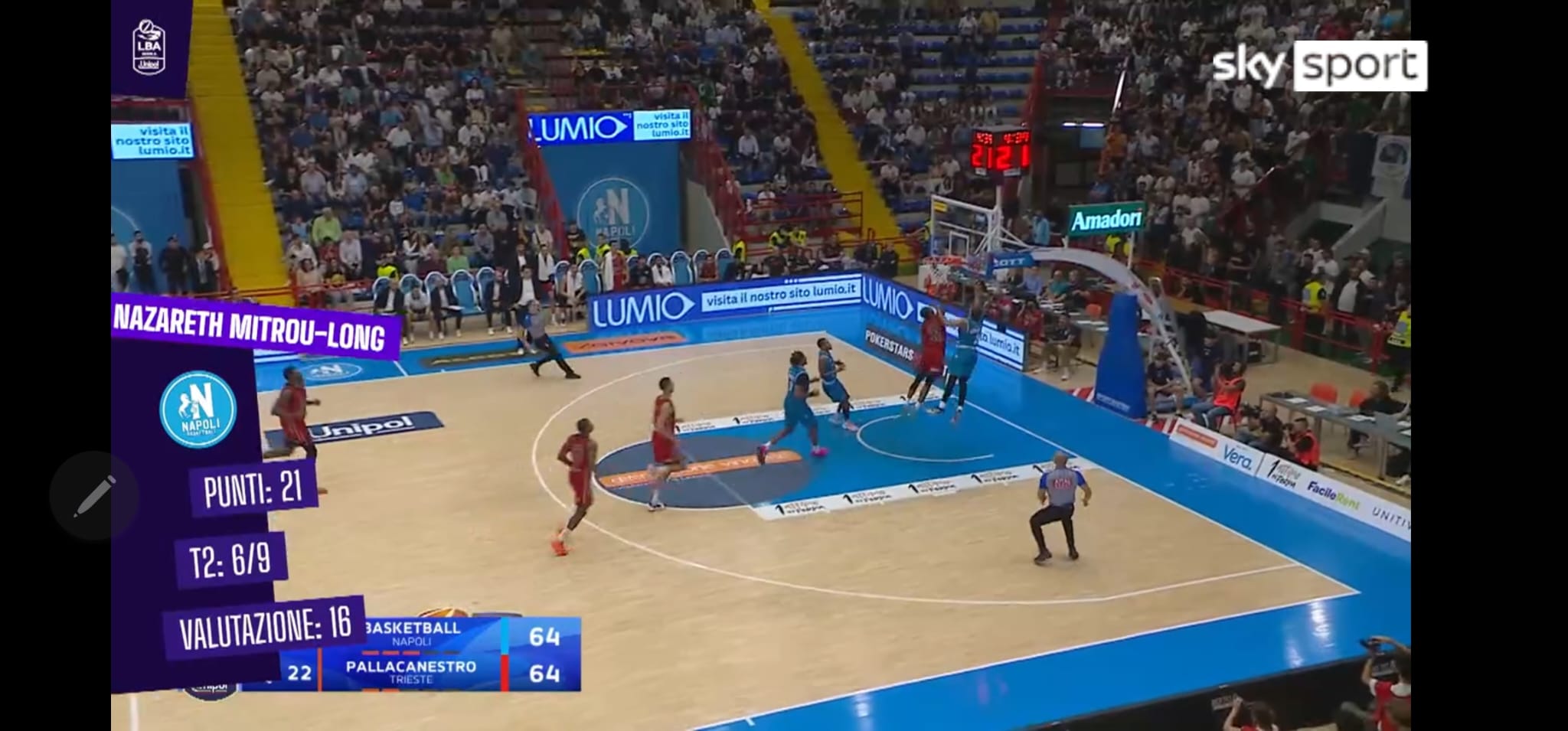 Alcott arena - Napoli basket Lumio Italia e Sky sport basket